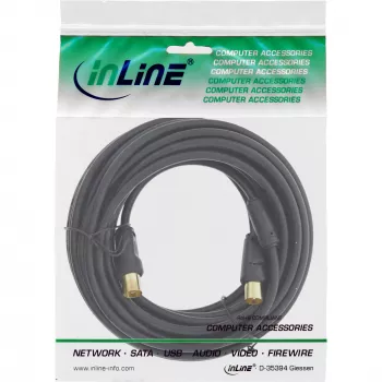 InLine anténny kábel 2-násobne tienený >85 dB čierny 10 m