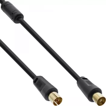 InLine anténny kábel 2-násobne tienený >85dB čierny 5m