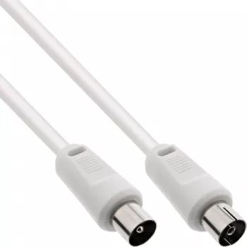 InLine anténny kábel 2-násobne tienený ultra nízky útlm >75dB biely 3m