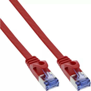 InLine plochý patch kábel, U/FTP, Cat.6A, červený, 2 m