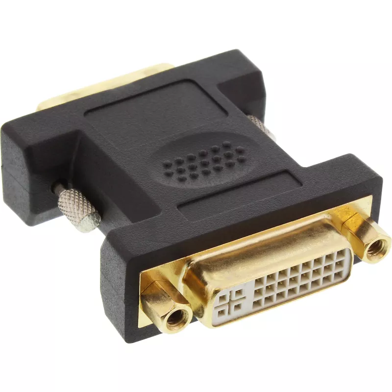 InLine DVI-D adaptér DVI-I 24+5 konektor samica / DVI-D 24+1 konektor samec, pozlátený