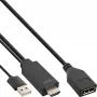 InLine konvertorový kábel HDMI konektor samec na DisplayPort konektor samica, 4K, čierno-zlatý, 0,3 m