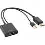 InLine konvertorový kábel HDMI F na DisplayPort M, 4K, čierno-zlatý, 0,3 m