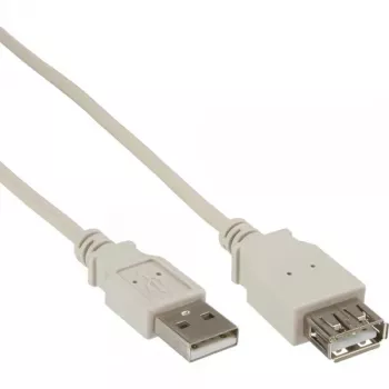USB 2.0 predlžovací kábel Type-A konektor samec/samica InLine 34633 béžový 0,3 m