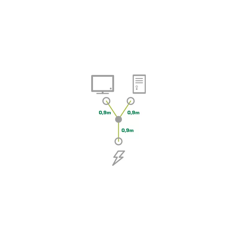 InLine napájací Y kábel ochranný kontaktný konektor samec 1x IEC-C14 na 2x IEC-C13 1,8 m