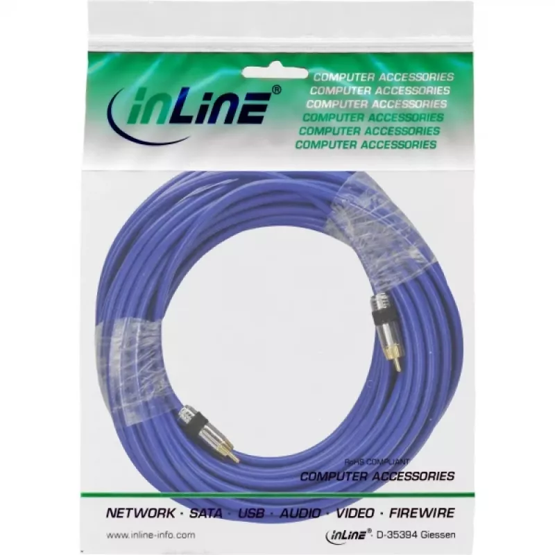 InLine Premium RCA audiokábel 1x RCA konektor samec / konektor samec pozlátený 10 m