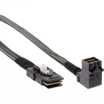 InLine Mini SAS HD kábel SFF-8643 zahnutý na SFF-8087 so Sideband 1 m