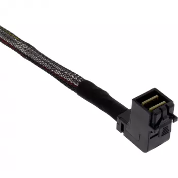 InLine Mini SAS HD kábel, SFF-8643 zahnutý na 4x SFF-8482 + napájanie, 1 m