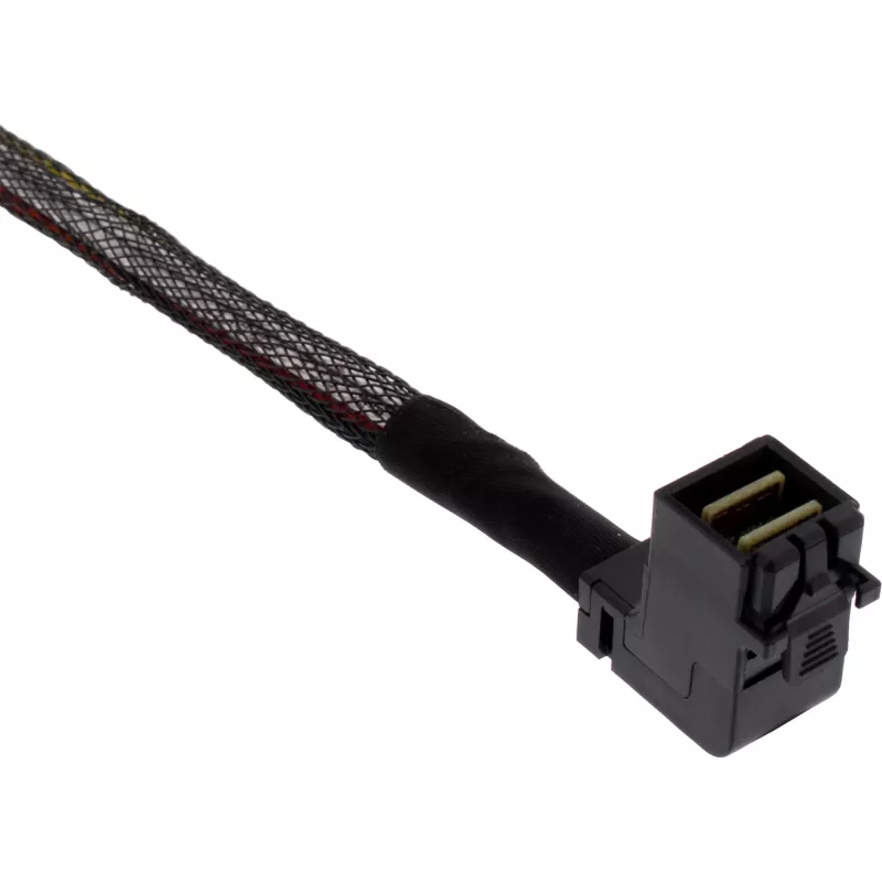 InLine Mini SAS HD kábel, SFF-8643 zahnutý na 4x SFF-8482 + napájanie, 1 m