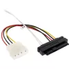 InLine Mini SAS HD kábel, SFF-8643 zahnutý na 4x SFF-8482 + napájanie, 1 m
