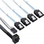 InLine Mini SAS HD kábel SFF-8643 zahnutý na 4x SATA + Sideband 1 m