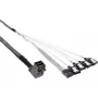 InLine Mini SAS HD kábel SFF-8643 zahnutý na 4x SATA + Sideband 0,5 m