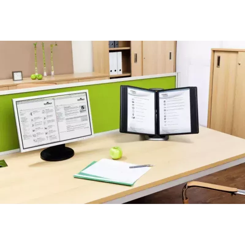 Durable Sherpa Style Table 10 karusel na dokumenty stojan na stôl pre 10 A4 panelov