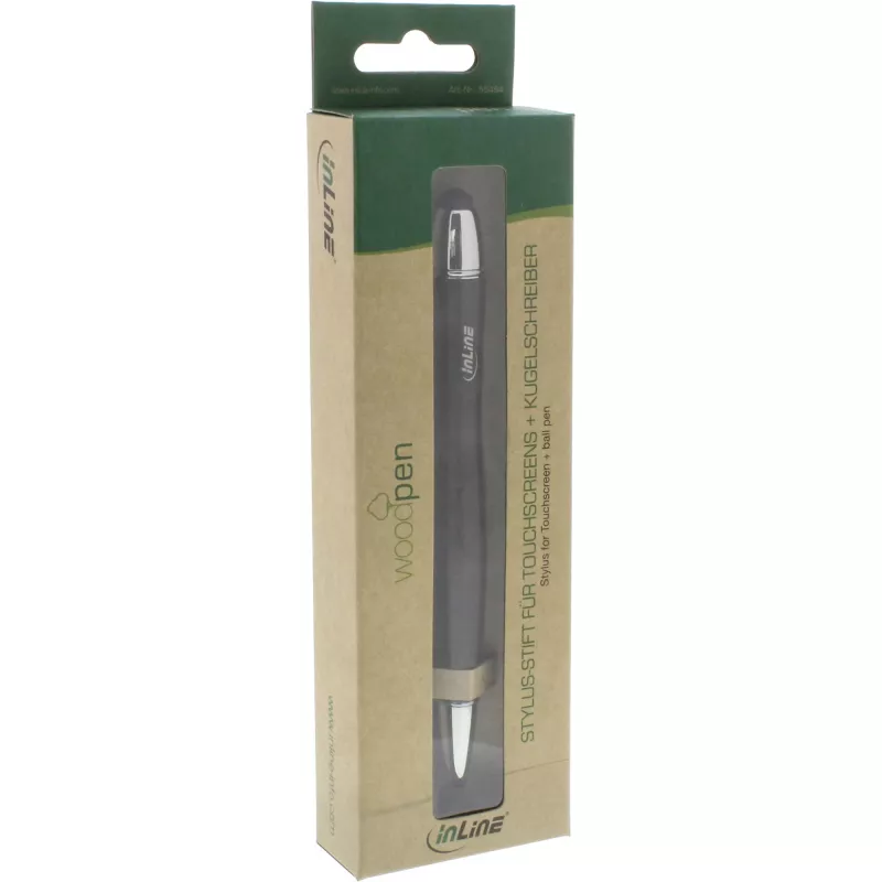 InLine woodpen, stylus na touchpad + guľôčkové pero, orech/kov