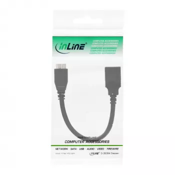 InLine Micro USB 3.0 OTG adaptérový kábel Micro-B konektor samec na USB Type-A konektor samica 0,15 m