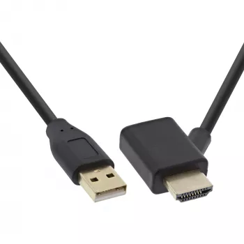 InLine HDMI adaptér M/M s USB-A napájacím injektorom 0,5 m