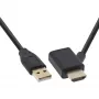 InLine HDMI adaptér M/M s USB-A napájacím injektorom 0,5 m