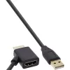 InLine HDMI adaptér M/M s USB-A napájacím injektorom 0,5 m