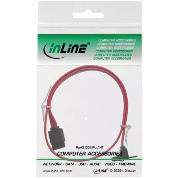 InLine SATA 6Gb/s kábel so zaistením zahnutý 0,75 m
