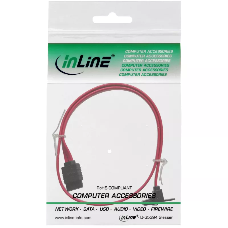 InLine SATA 6Gb/s kábel so zaistením, zahnutý, 0,5m