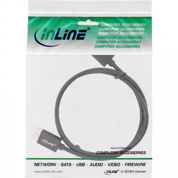 InLine DisplayPort 1.4 kábel tenký, 8K4K, čierny, pozlátené kontakty, 0,5 m