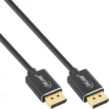 InLine DisplayPort 1.4 kábel tenký, 8K4K, čierny, pozlátené kontakty, 3m