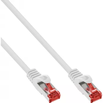 InLine 100 kusov veľké balenie patch kábel S/FTP PiMF Kat.6 PVC meď biely 0,5 m