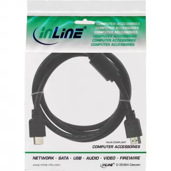 InLine HDMI kábel High Speed konektor samec + ferit čierny 1 m