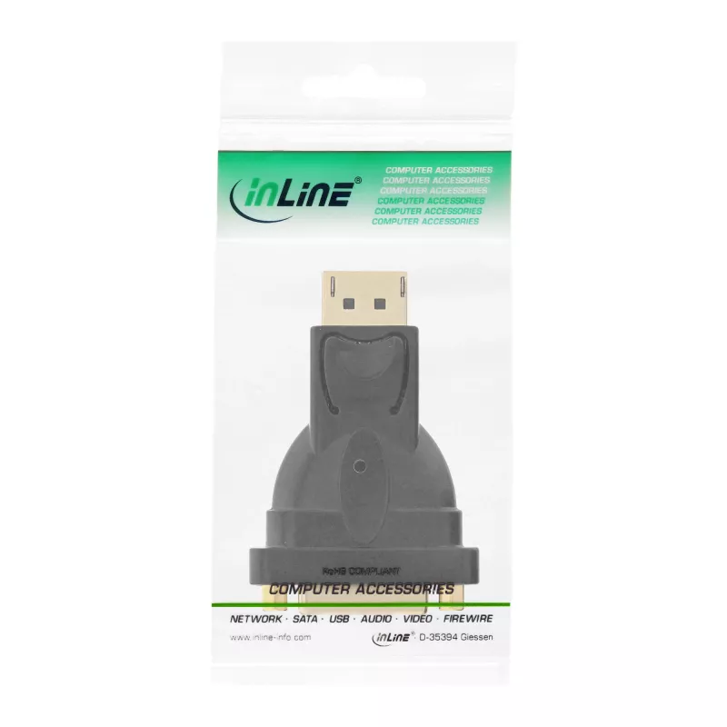 InLine DisplayPort adaptér DisplayPort konektor samec na DVI-D 24+1 konektor samica čierny