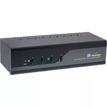 KVM desktop switch InLine 63654I 4-portový dual-monitor DP 1.2 4K USB 3.0 audio