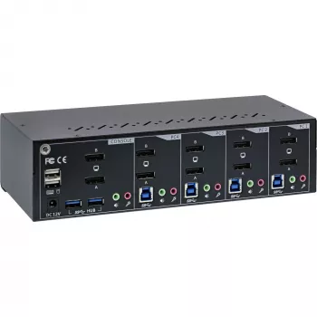 KVM desktop switch InLine 63654I 4-portový dual-monitor DP 1.2 4K USB 3.0 audio