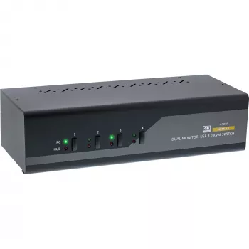 KVM desktop switch InLine 62654I 4-portový dual-monitor HDMI 4K USB 3.0 audio