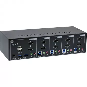 KVM desktop switch InLine 62654I 4-portový dual-monitor HDMI 4K USB 3.0 audio