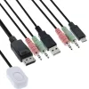 InLine KVM switch, 2-portový, USB-C+DP na DisplayPort, 4K, audio, integr. kábel