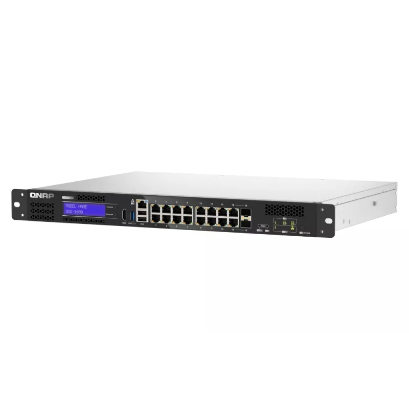QNAP QGD-1600 Managed Gigabit Ethernet (10/100/1000) 1U čierna, sivá