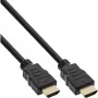 InLine High Speed HDMI kábel s Ethernetom, samec/samec, čierny, zlaté kontakty, 0,3 m