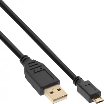 InLine Micro-USB-2.0 kábel, USB-A samec / Micro-B samec, čierny, 0,3 m