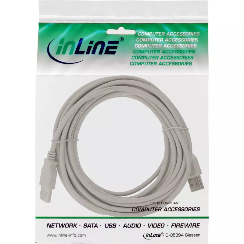 USB 2.0 kábel typ A samec / samec béžový 0,3 m InLine 34303H