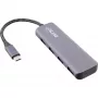 InLine USB 3.2 hub, USB-C na 4x USB A 10 Gb/s, hliník, sivý