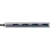 InLine USB 3.2 hub, USB-C na 4x USB A 10 Gb/s, hliník, sivý