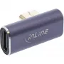 InLine USB4 adaptér, USB-C konektor samec/samica vertikálne vpravo/vľavo zahnutý