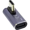 InLine USB4 adaptér, USB-C konektor samec/samica vertikálne vpravo/vľavo zahnutý