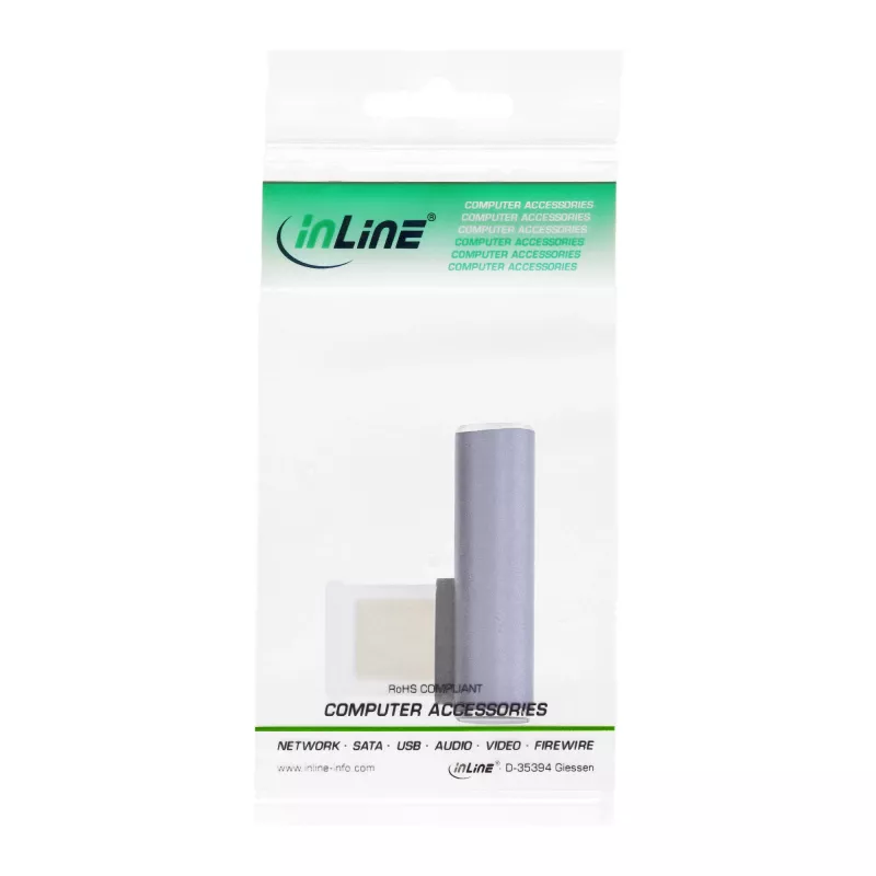InLine USB4 adaptér, USB-C konektor samec/samica vertikálne vpravo/vľavo zahnutý