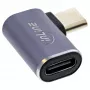 InLine USB4 adaptér, USB-C konektor samec/samica vpravo/vľavo zahnutý, hliník, sivý