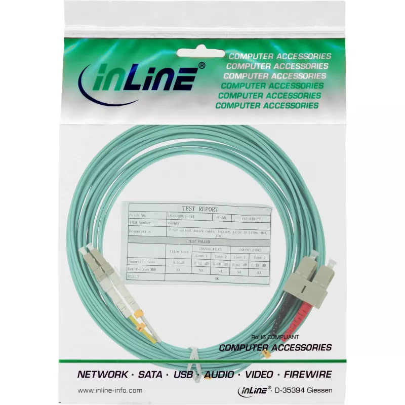 InLine optický duplexný kábel LC/SC 50/125µm OM3 10m