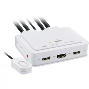 InLine kábel KVM switch, 2-port, HDMI, 4K, USB, audio