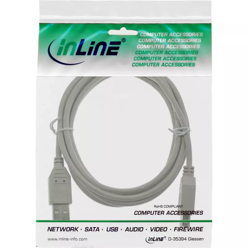 USB 2.0 predlžovací kábel Type-A samec/samica InLine 34603X béžový 3 m