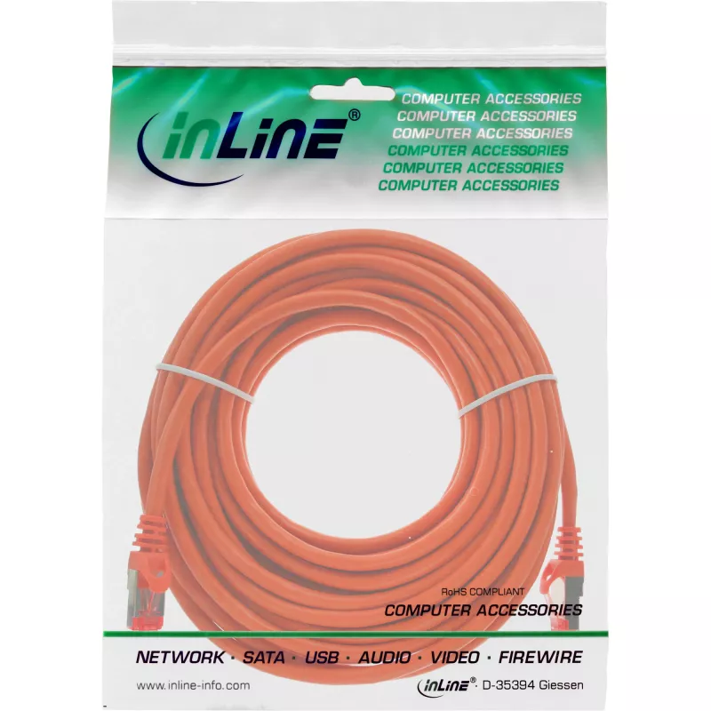 InLine patch kábel S/FTP PiMF Cat.6 250 MHz PVC meď oranžový 5 m