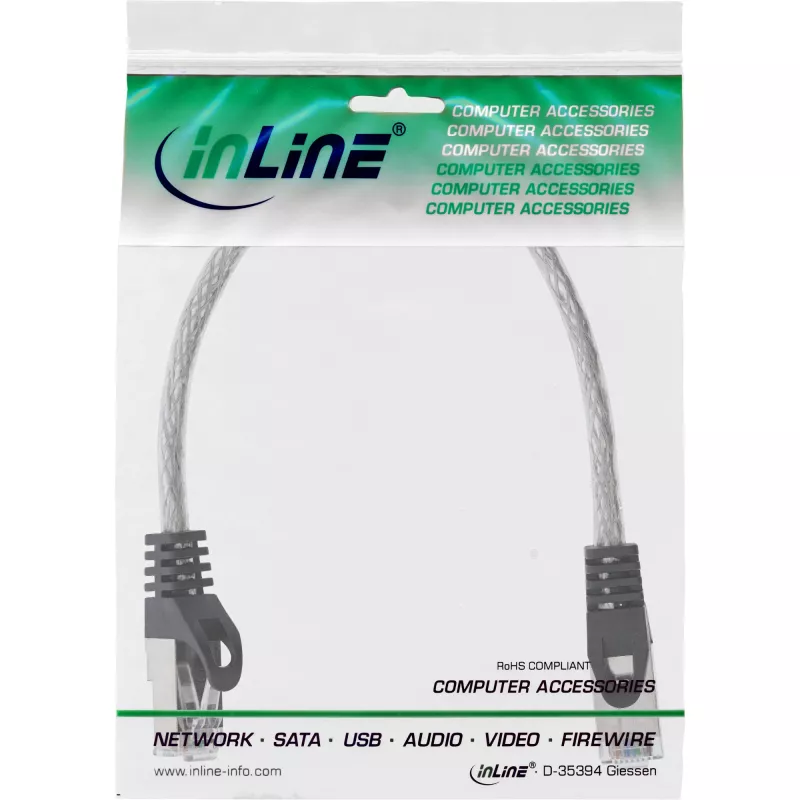 InLine patch kábel SF/UTP Cat.5e transparentný 0,25 m