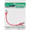 InLine patch kábel, S/FTP (PiMf), Cat.8.1, 2000MHz, bezhalogénový, červený, 0,25 m